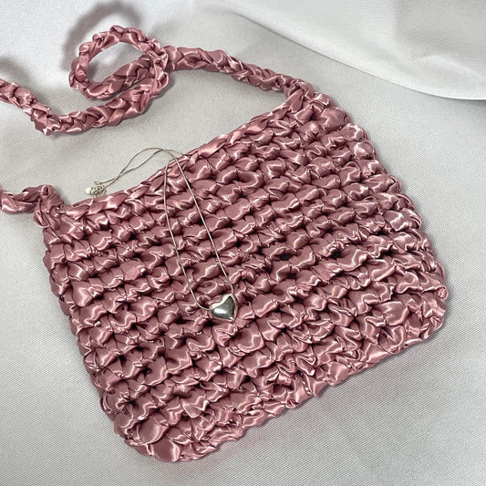 Ribbon Crochet Bag Small Pink [BOOYAH.MADE] [現貨]