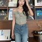 Off-shoulder Bustier Top - Charcoal [現貨]