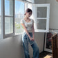 Washed Wide-Leg Jeans Size L [現貨]