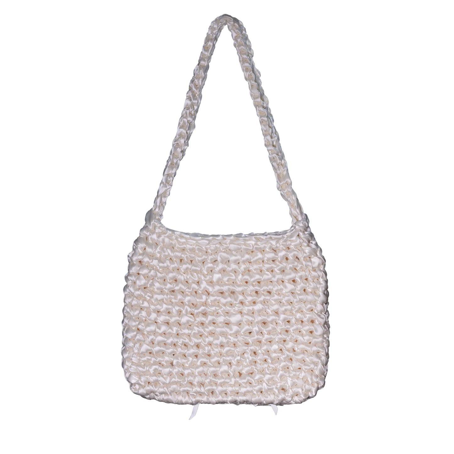 Ribbon Crochet Bag Medium Cream (Black Ribbon) [BOOYAH.MADE] [現貨]