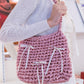 Ribbon Crochet Bag Medium Pink (Cream Ribbon) [BOOYAH.MADE] [現貨]