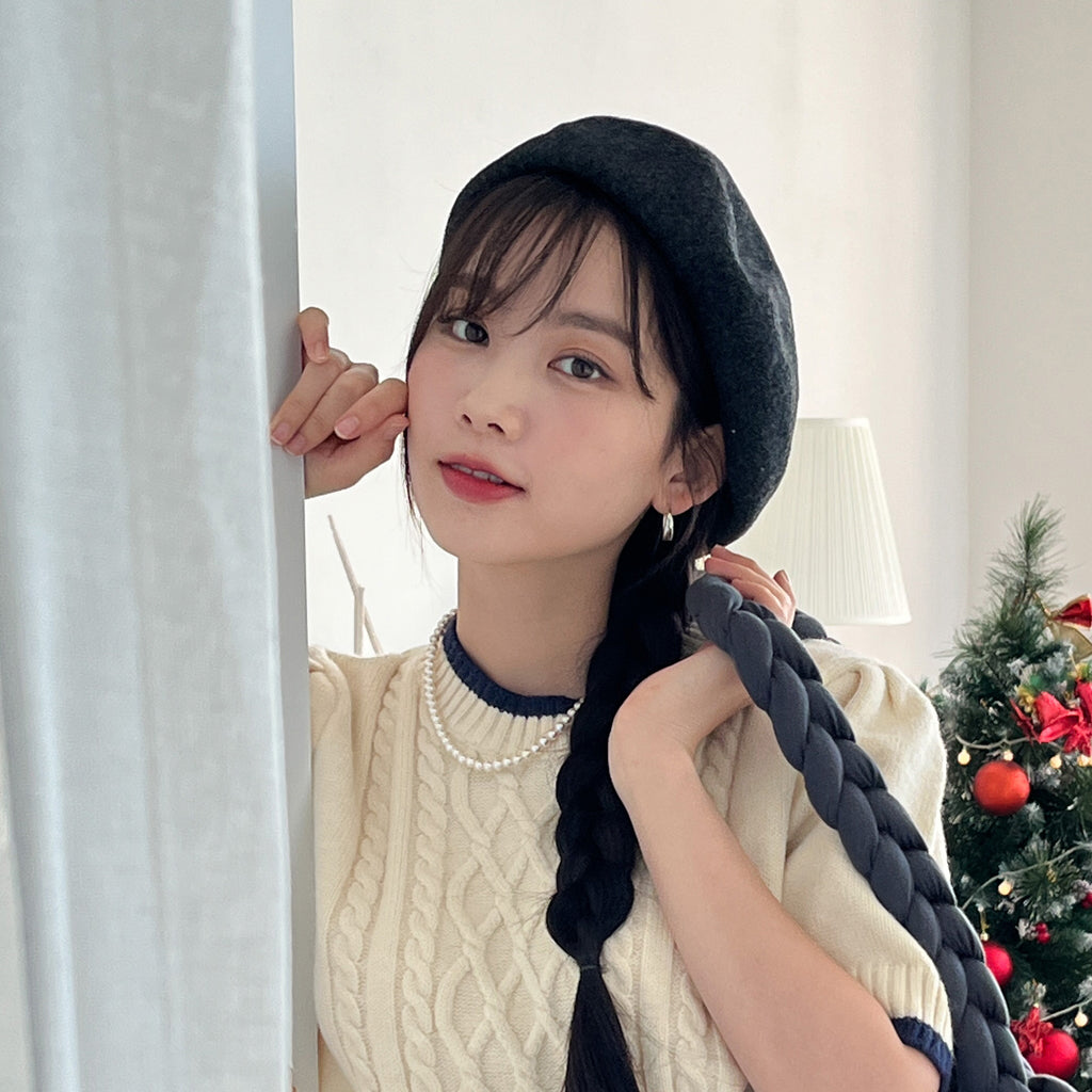 Round Shape Wool-blend Beret [現貨]