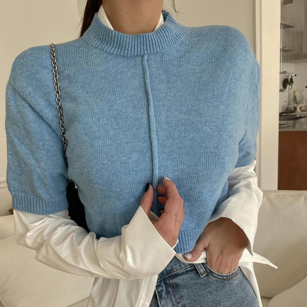 Pintuck Cropped Knit Top [現貨]