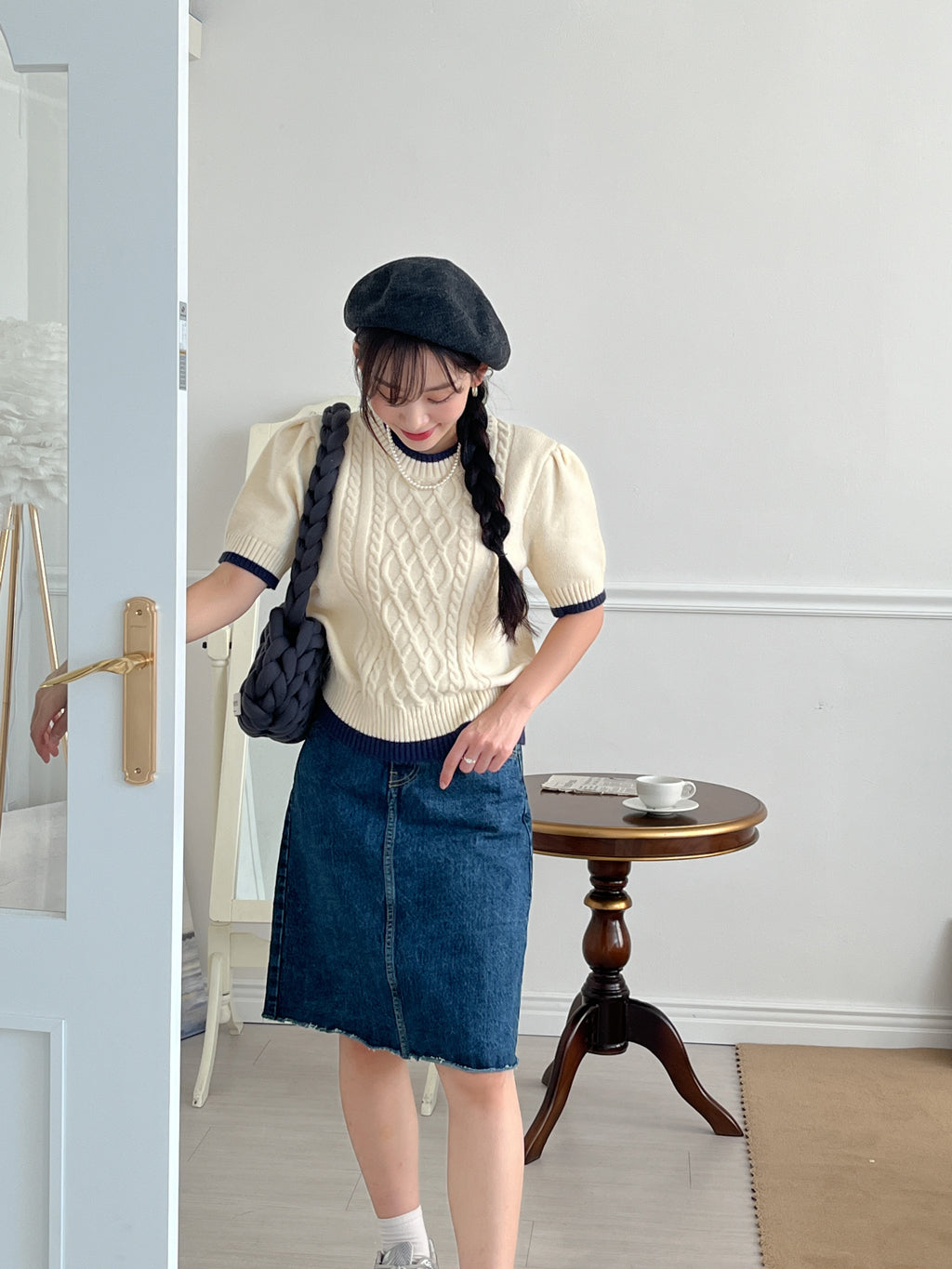 Round Shape Wool-blend Beret [現貨]